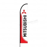 attraktive Außenwerbung bedruckt Werbeartikel Swooper flattern Federmarkierungsfahne / Banner Mitsubishi Flagge