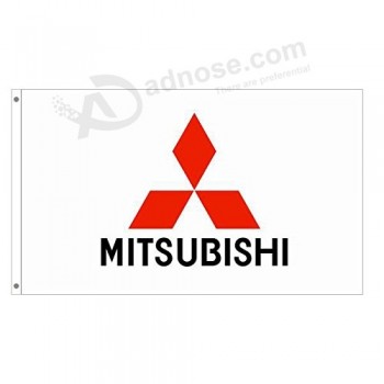 mitsubishi racing flags banner 3x5ft 100% poliéster, cabeza de lona con arandela de metal