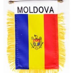 Custom Moldova Car Rearview Window Hanging Flag
