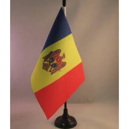 Custom polyester Moldova table meeting desk flag