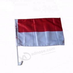 High quality polyester double sided Monaco car flags with pole