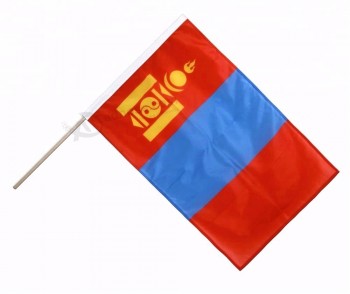 mongolia national hand flag mongolia country stick flag