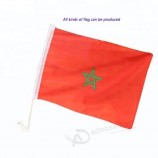 100% polyester marokko land autoraam vlaggen afdrukken