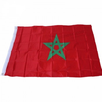 tessuto in poliestere personalizzato 90 * 150cm 3 * 5ft 4 # Bar KTV per eventi in volo con bandiere nazionali del Marocco senza pennone
