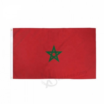 stampa digitale su seta in poliestere personalizzato Tutte le dimensioni bandiera nazionale marocchina bandiera paese