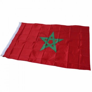 印刷された速い船積みの飛行穿孔器ポリエステル繊維の国民のモロッコの旗