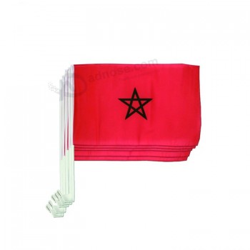 20 * 30cm bandiera rossa dell'automobile nazionale rossa di vendita economica del Marocco