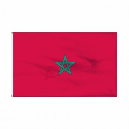 bandiera marocchina 3X5 con decorazione di stampa completa, bandiera marocchina personalizzata celebrazione