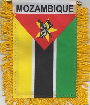 polyester mozambique national car hanging mirror flag