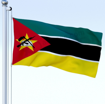 produttore di bandiera del paese del Mozambico con stampa poliestere 3 * 5ft