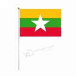 fabriek direct 2019 nieuwe aankomst Birma (Myanmar nationale logo hand vlag