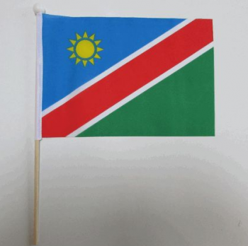 wholesale polyester namibia small stick flag for sports