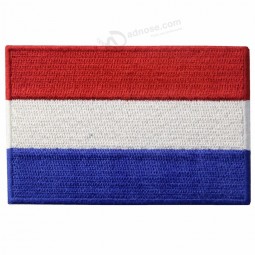 custom netherlands flag clothing patches embroidery patch applique with merrow boarder iron On/Sew On backing