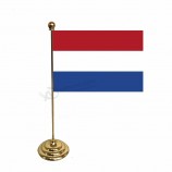 stoter hoge kwaliteit nederlandse tafelvlag met vlaggenmast