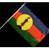 Heet verkoop 14 * 21cm Nieuw-Caledonië hand wuivende vlag voor gejuich
