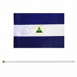 Cheap Promotional Nicaragua Hand Stick Flag For Sale