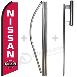 nissan swooper feather flag, flagpole, & ground spike Kit