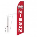 Nissan 2019 (Red) Super Novo Feather Flag - Complete with 15ft Pole Set and Ground Spike