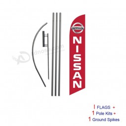 nissan advertising feather banner swooper flag sign with flag pole Kit and ground stake