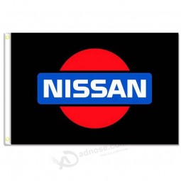 nissan flags 3x5ft 100% polyester,canvas head with metal grommet