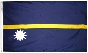 nauru flag 3x5 ft. nylon solarguard Nyl-Glo 100% made in USA to official united nations design specifications.