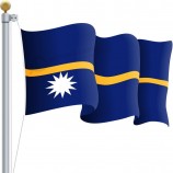 Waving nauru flag isolated on a white background