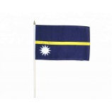 Custom printed Polyester Nauru festival celebrate hand waving flags