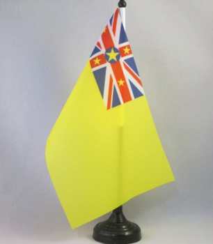 Niue table flag with metal base Niue desk flag with stand