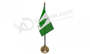 Pack Of 12 Norfolk Islands Desktop Table Centrepiece Flag Flags With Gold Bases For Party Conferences Office Display
