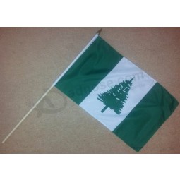 Norfolk Islands Large Hand Flag - Sleeved Polyester Flag on 2 Foot Wooden stick