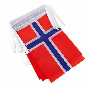 Promotional Norwegian Bunting Flag polyester Norway String Flag