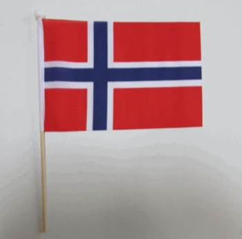 bandera de los aficionados noruego mano bandera nacional