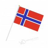 Fan Cheering Polyester National Country Norwegian Hand Held Flag