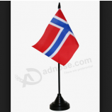 Norwegian table flag with metal base / Norway desk flag with stand