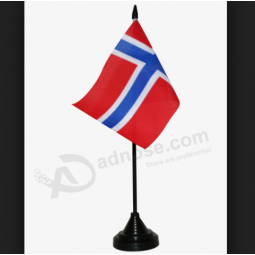 Norwegian table flag with metal base / Norway desk flag with stand