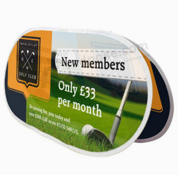 horizontale pop-up golfbanner Een frame banner buiten weergave