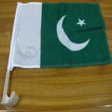 Factory directly selling car window Pakistan flag with plastic pole
