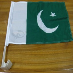 Polyester Printing Custom Size Pakistan Car Window Flag With Pole