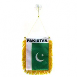 Wholesale Polyester car hanging Pakistan mirror flag