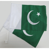Plastic Pole polyester Car Wondow Pakistan Clip Flag
