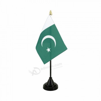 Desk Top Pakistan Flag Decorative Table Flag With Stand