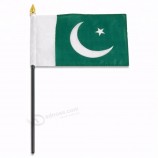 Custom Cheap Polyester Pakistan Hand Flag For sale