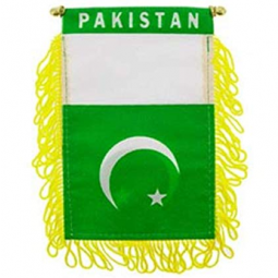 Polyester Pakistan National car hanging mirror flag