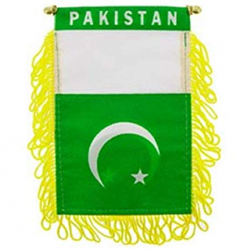 Polyester Pakistan National car hanging mirror flag