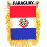 Small mini car window rearview mirror Paraguay flag
