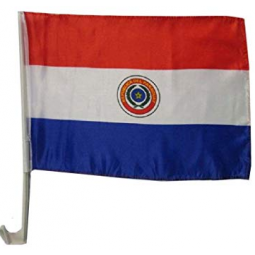 bandeiras nacionais da janela de carro do Paraguai