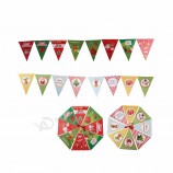 Personalizado feliz natal impressão festa decoração bandeira de papel bandeira bunting