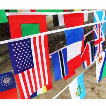 Stock outdoor string bunting polyester party promotional flag