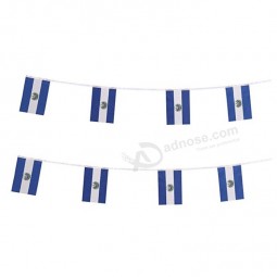 Mini El Salvador Flags Banner String,Decorations Supplies for Salvadoran Theme Party Celebration Events custom bunting flags