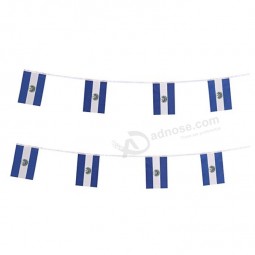 Mini el salvador bandeiras banner string, decorações suprimentos para salvadoran festa de comemoração de eventos personalizados bandeiras bunting